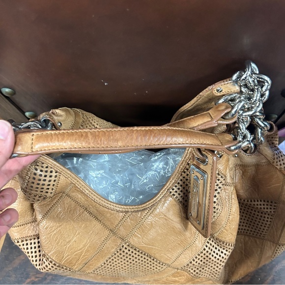 B. Makowsky Saddle Colored Bag with Silver Hardware - Picture 5 of 6